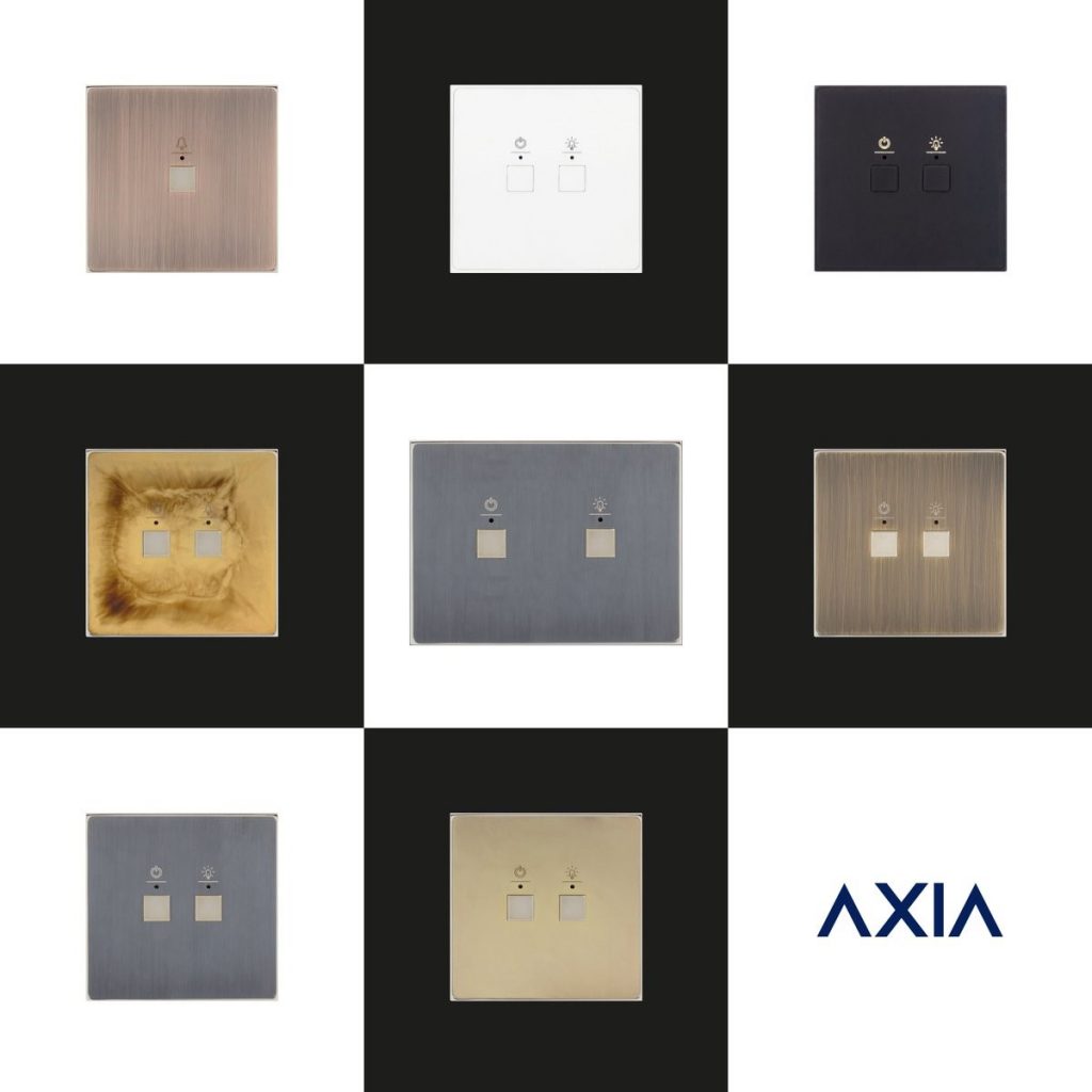 Aesthetically designed VDA Axia metal wall panel for easy management of hotel rooms